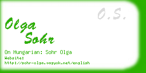 olga sohr business card